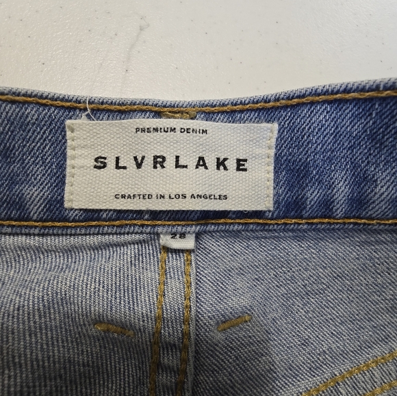 SLVRLAKE London High-rise Straight-leg Organic Jeans Blue Women's 28 - Picture 10 of 13